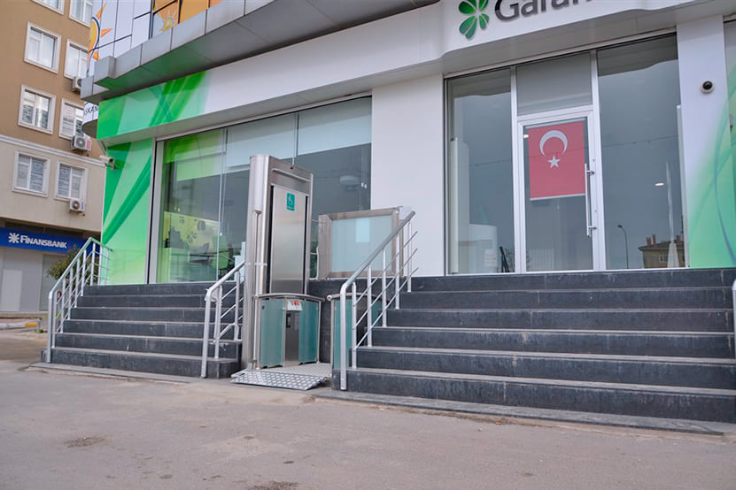 dış cephe açık engelli asansörü